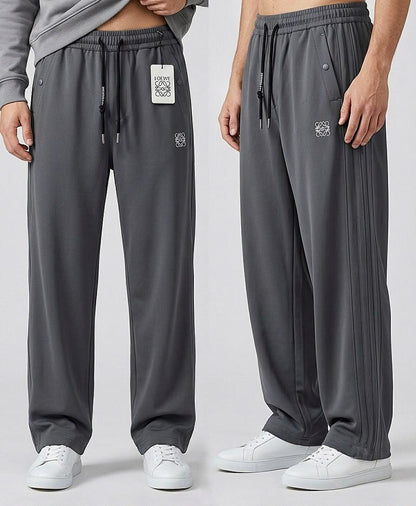 LEOWE  Anagram Embroidered Drawstring Pants- Premium Casual Trousers
