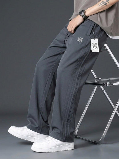 LEOWE  Anagram Embroidered Drawstring Pants- Premium Casual Trousers