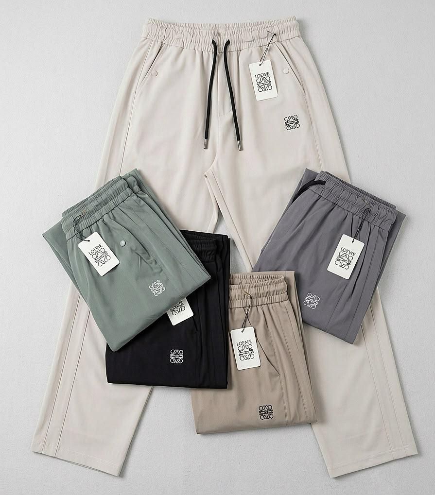 LEOWE  Anagram Embroidered Drawstring Pants- Premium Casual Trousers