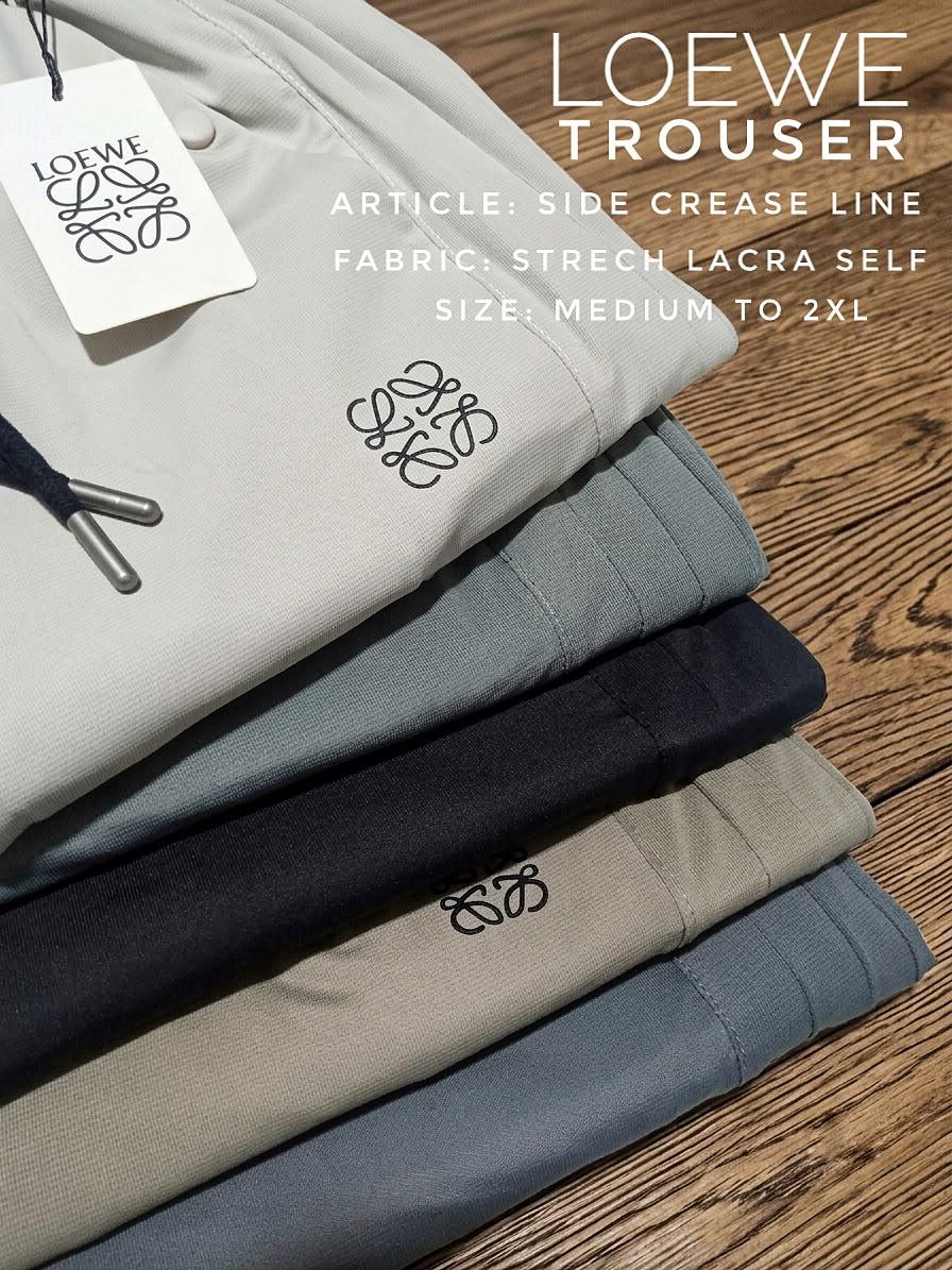 LEOWE  Anagram Embroidered Drawstring Pants- Premium Casual Trousers