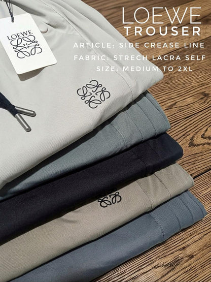 LEOWE  Anagram Embroidered Drawstring Pants- Premium Casual Trousers